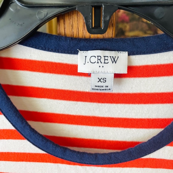 J. Crew Factory Re-Imagined short sleeve striped t-shirt dress XS orange white - Picture 4 of 7